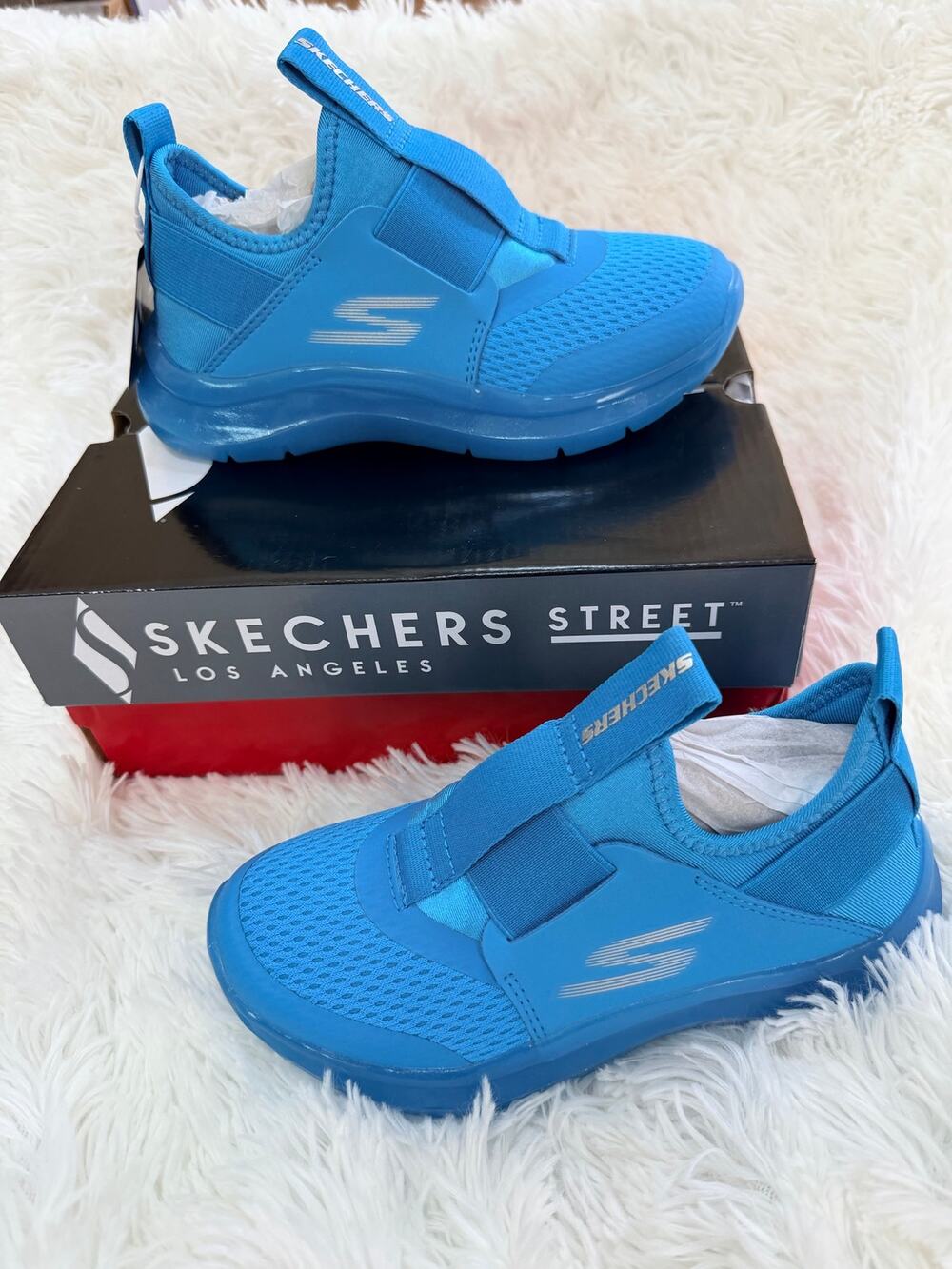 NIB Sketchers Fast Ice Slip-on Sneakers for little boys size 12.5 Aqua